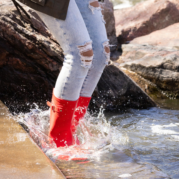 Norty Women Rain Boots Rubber Mid Calf Snow Rainboot - Runs 1/2 Size Big