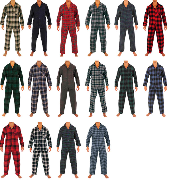 Norty Mens Cotton Yarn Flannel Pajama Lounge Sleep Sets