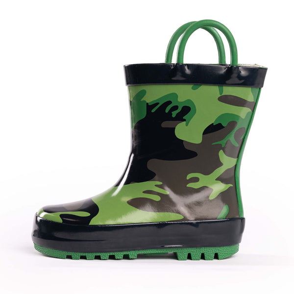 Norty Toddlers Kids Boys Waterproof Rubber Rain Boots -Printed