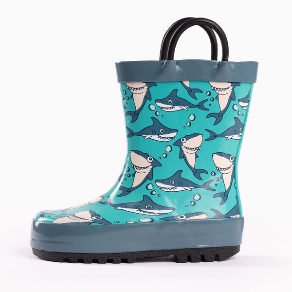 Norty Toddlers Kids Boys Waterproof Rubber Rain Boots -Printed