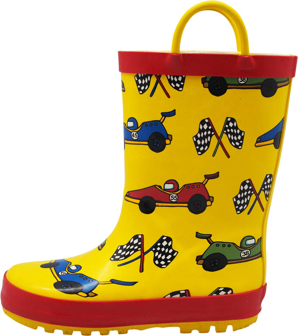 Norty Waterproof Rubber Printed Rain Boots for Kids - Boys - Toddlers, Little Kids & Big Kids - SH