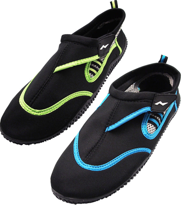 Norty Big Boy's Water Shoes Aqua Socks Surf Yoga Exercise Pool Beach Swim - RUNS 1 SIZE SMALL