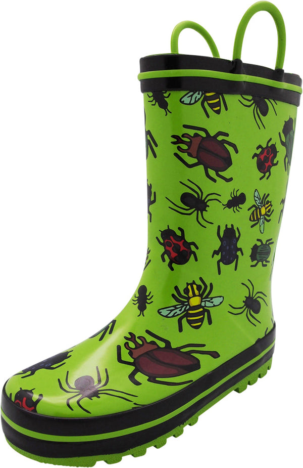 Norty Little and Big Kids Boys Girls Waterproof Rubber Rain Boots for Children