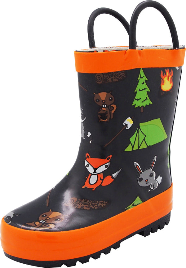 Norty Little and Big Kids Boys Girls Waterproof Rubber Rain Boots for Children