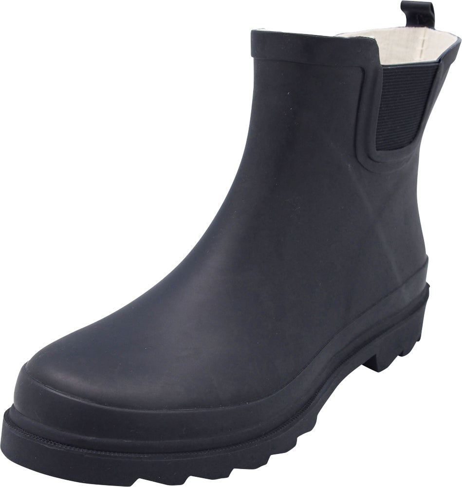 Norty Womens 6 Inch Ankle High Rain Boot Rubber Rainboot Runs 1/2 Size Large