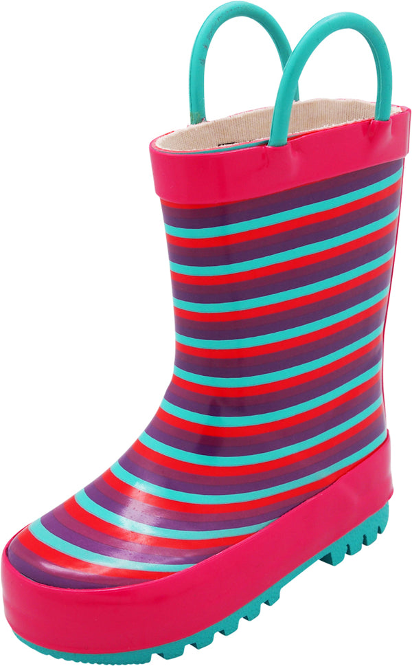 Norty Toddlers Kids Girls Waterproof Rubber Printed Rain Boots