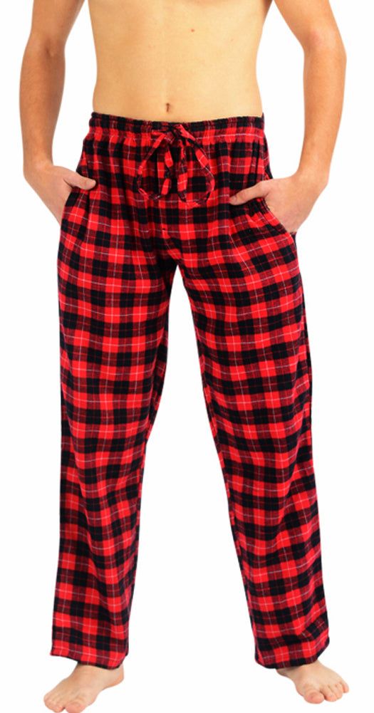 Norty Mens Flannel Pajama Pants Lounge Sleep Pant - Plaids and Solids, Cotton Blend