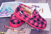 NORTY Boys Girls Kids Unisex Fleece Plaid Moccasin Slip-on Slipper - Runs 2 Sizes Small