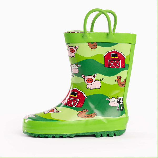 Norty New Toddlers / Little / Big Kids Boys Girls Waterproof Rubber Rain Boots