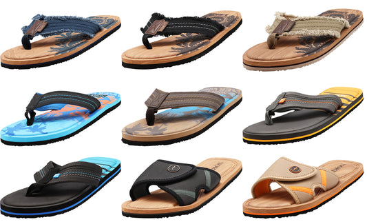 NORTY - Men's Casual Memory Foam Footbed Sandals for Beach, Pool, Shower