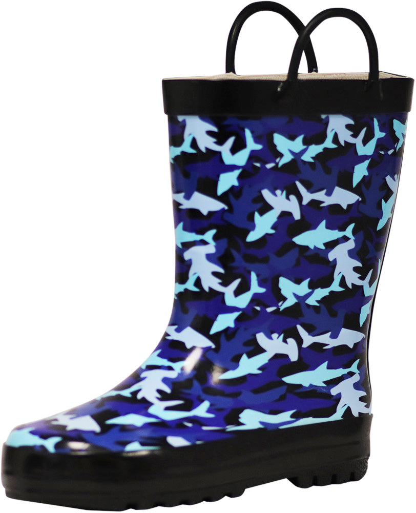 Norty Toddlers to Big Kids Boy's Girl's Waterproof Rubber Rain Boots