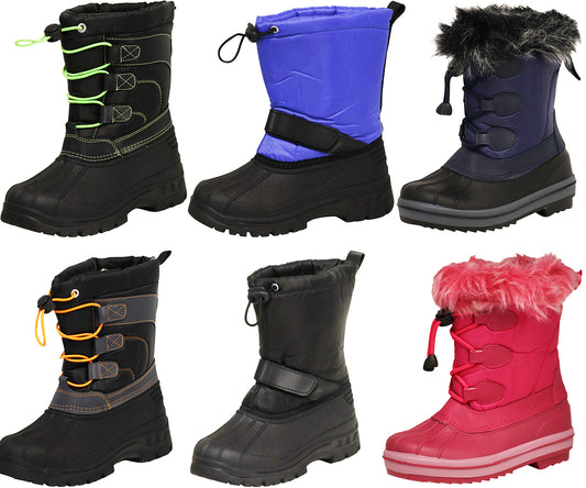 Norty Lightweight Fleece Lined Snow Boots for Toddlers, Little Kids, Big Kids Boys Girls Kids