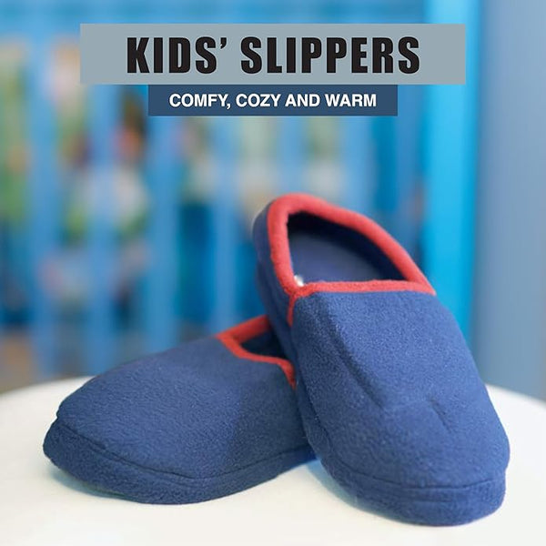 Norty Little Kid / Big Kid Boy's Fleece Memory Foam Slip On Indoor Slippers Shoe, 40833