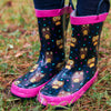 Norty Toddlers Kids Girls Waterproof Rubber Printed Rain Boots