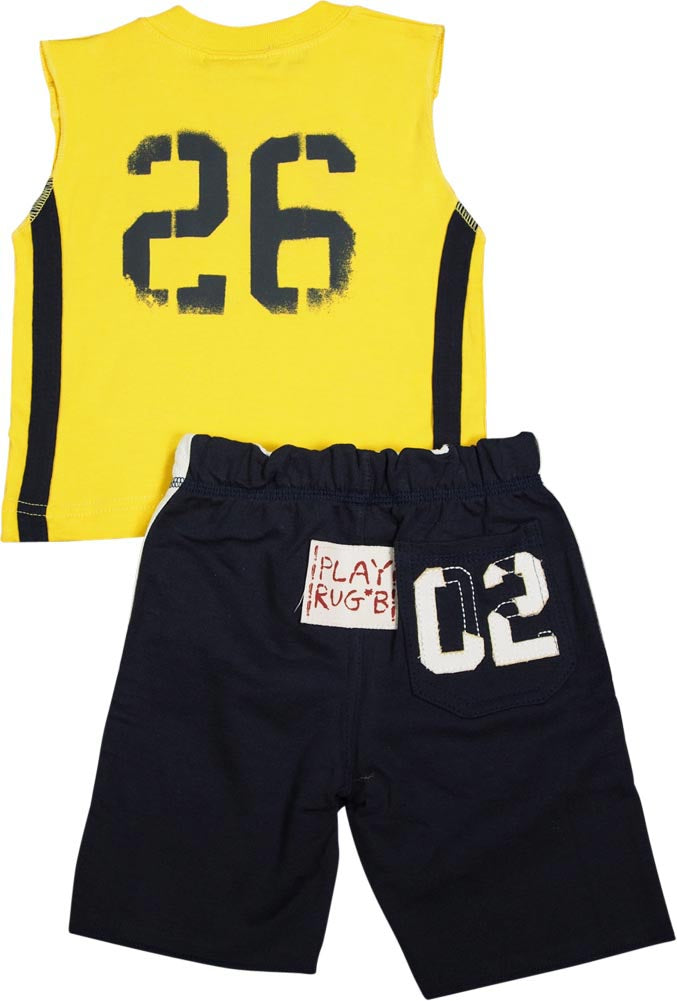 Mish Mish Baby Boys Infant Cotton Knit Sleeveless Tee Short Sets, 6220