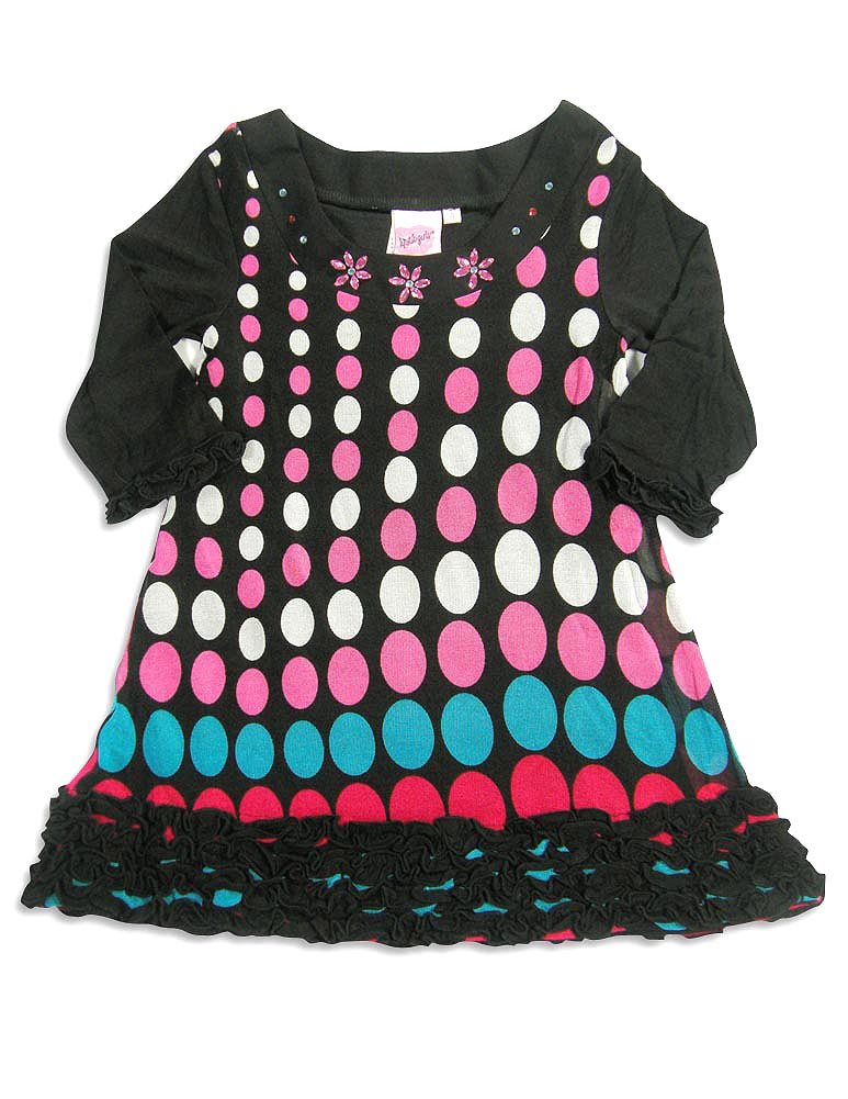 Lipstik Girl's Toddler - Long Sleeve Dress - 6 Different Prints & Styles