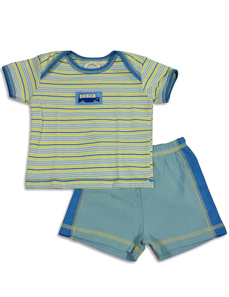 Cloud Mine - Baby Boys Short Sleeve Stripe Short Set