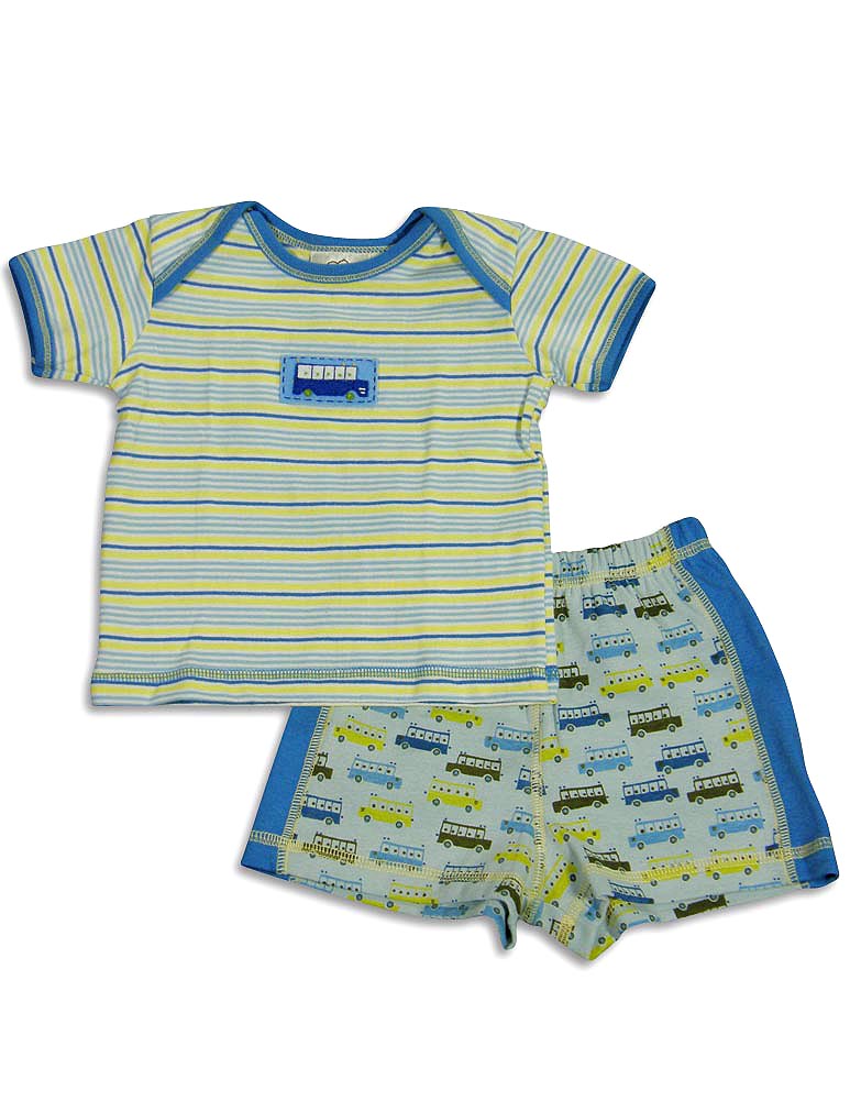 Cloud Mine - Baby Boys Short Sleeve Stripe Short Set