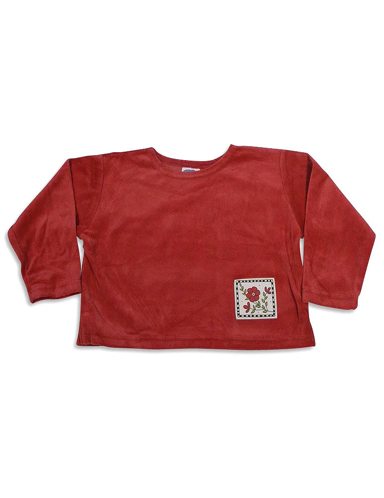 Mulberribush Girls Long Sleeve Velour Hip Length Shirt Top