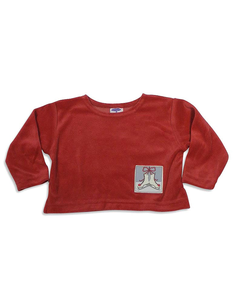 Mulberribush Girls Long Sleeve Velour Hip Length Shirt Top