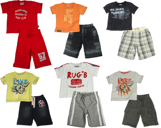 Mish Mish Baby Boys Infant Cotton Knit Short Sleeve Tee Short Sets