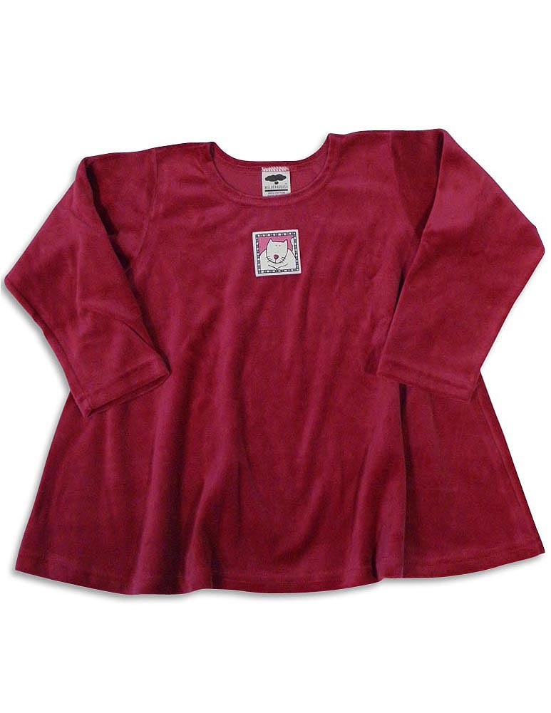 Mulberribush Girls Long Sleeve Velour Swing Shirt Top