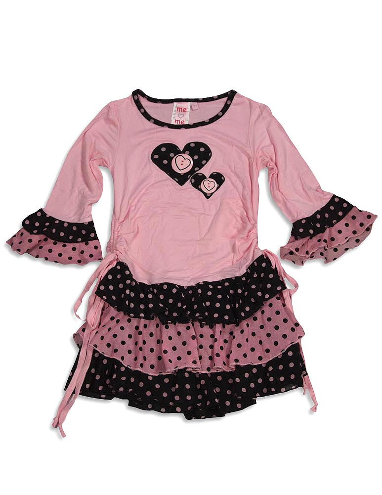 Me Me Me by Lipstik - Little Girls Long Sleeve Dress Asst Fabrics