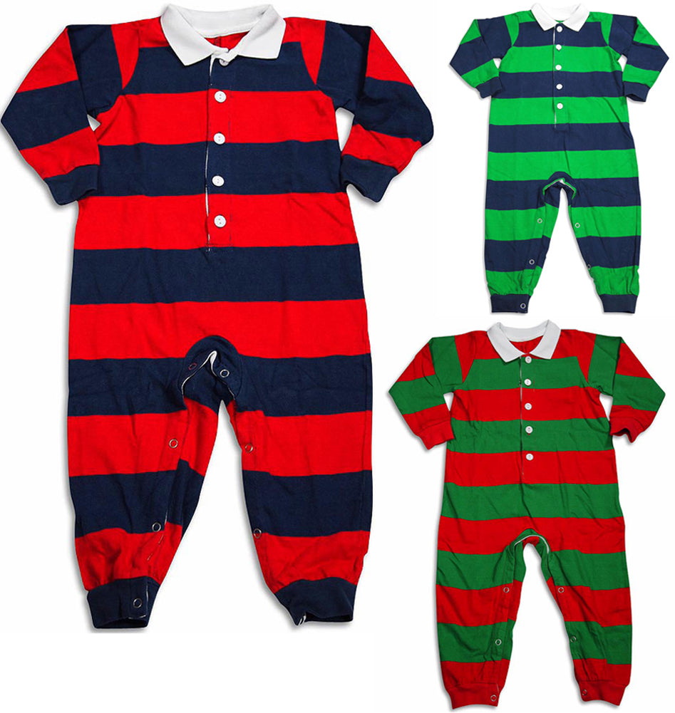 Sara's Prints Baby Infant Toddler Boys One Piece Rugby Coverall Playsuit Pajama