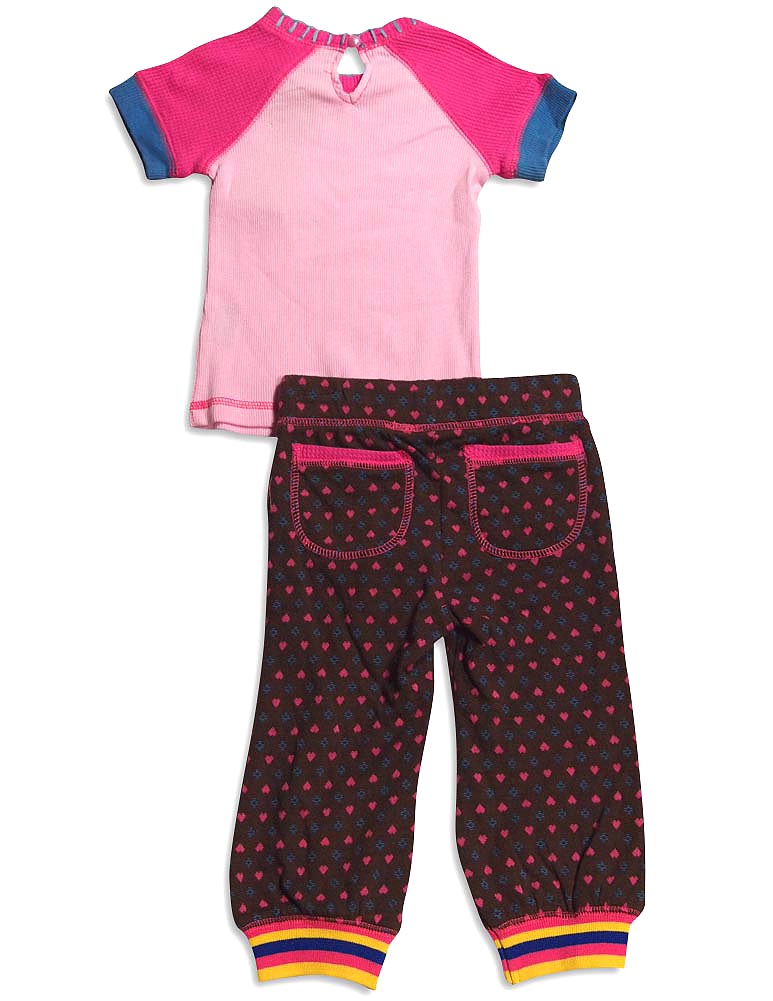 Baby Sara Infant Baby Girls Short Sleeve Embellished Pant Set