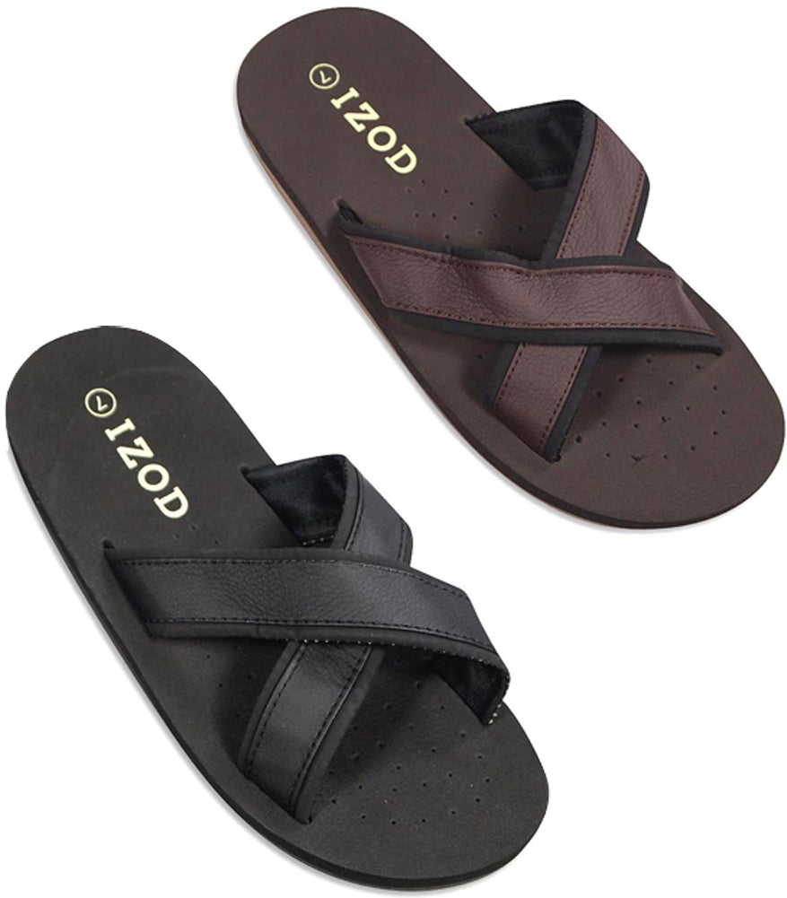 Izod Men s Criss Cross Slide Slip On Sandal for Beach Pool