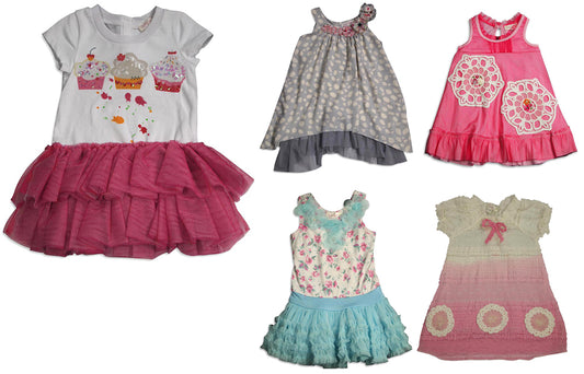 Baby Sara Infant Baby Girls Dresses - 5 Styles Colors Assorted Fabrics