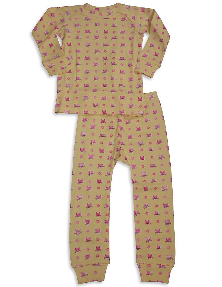 Sweet Potato Toddler & Little Girls Long Sleeve Cotton Pajama Sets