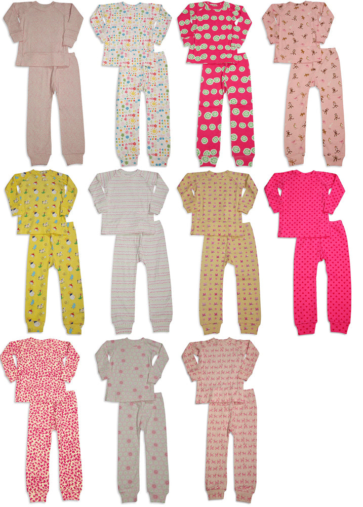 Sweet Potato Toddler & Little Girls Long Sleeve Cotton Pajama Sets