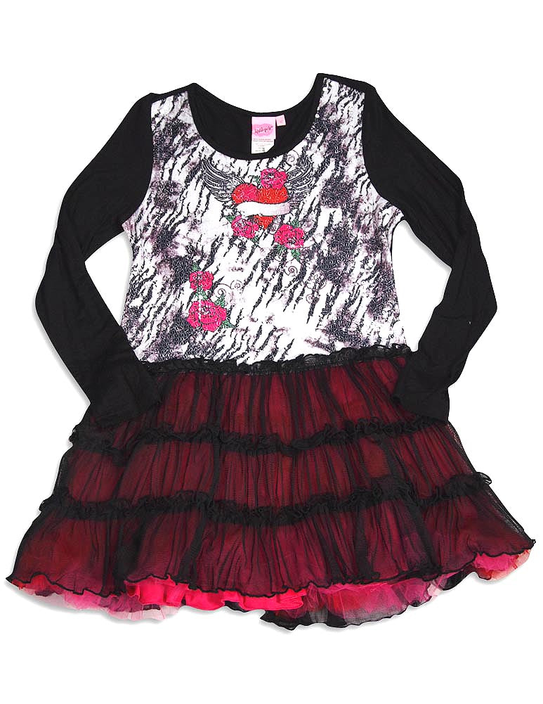 Lipstik Girl's Toddler - Long Sleeve Dress - 6 Different Prints & Styles