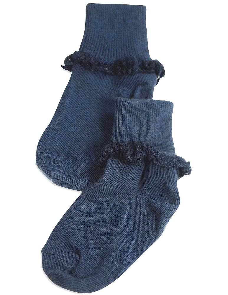 Tic Tac Toe - Little Girls' Turn Cuff Socks