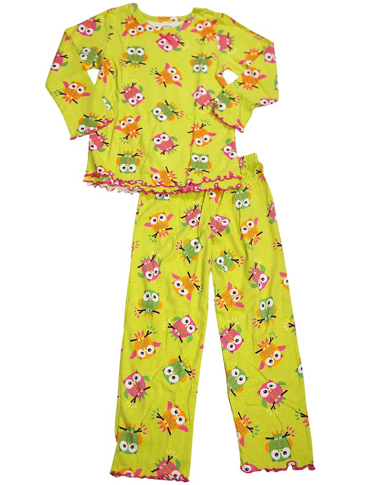 Sara's Prints Girls 2 Piece Long Sleeve Sleepwear Pajama Set - Flame Resistant