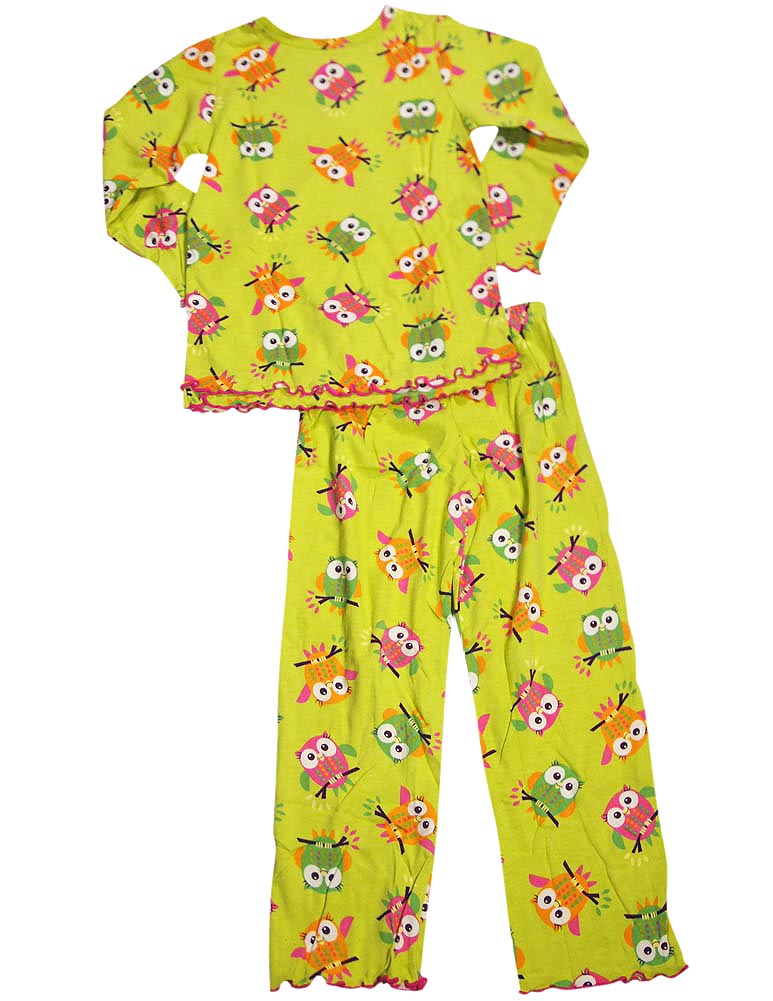 Sara's Prints Girls 2 Piece Long Sleeve Sleepwear Pajama Set - Flame Resistant