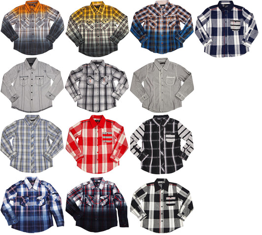 Smash Boys Western Style Long Sleeve Button or Snap Down Shirt Top