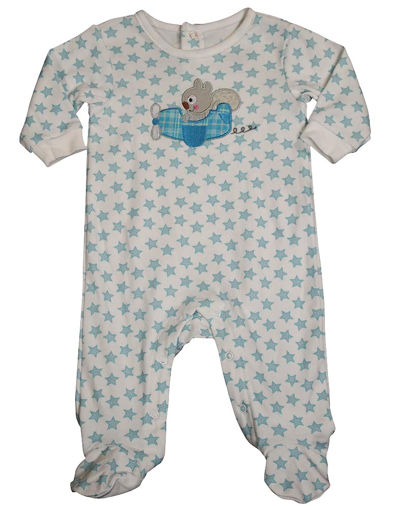 Happi by Dena Baby Boys Newborn One Piece Long Sleeve Footed Coverall