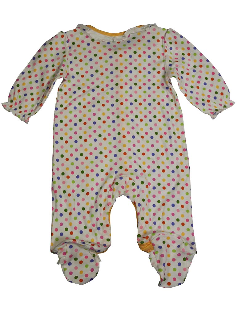 Happi by Dena Baby Girls Newborn One Piece Long Sleeve Footed Coverall