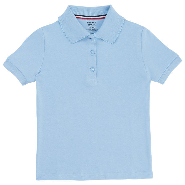 French Toast School Uniform Girls 2T-6X Short Sleeve Interlock Picot Polo Shirt