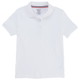 French Toast School Uniform Girls 2T-6X Short Sleeve Interlock Picot Polo Shirt