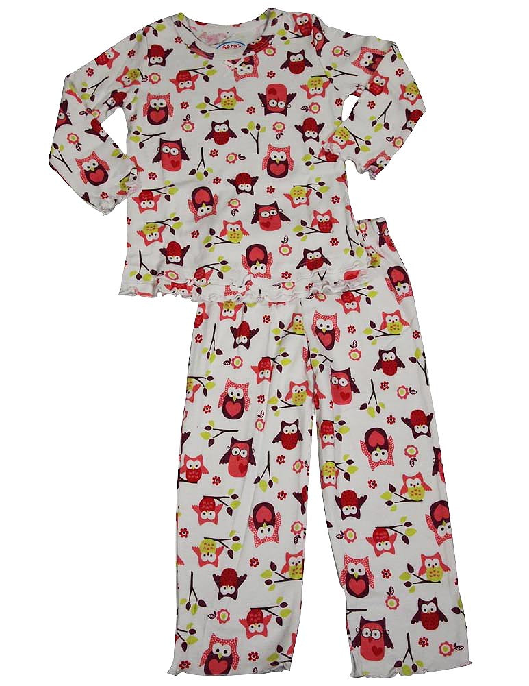 Sara's Prints Girls 2 Piece Long Sleeve Sleepwear Pajama Set - Flame Resistant