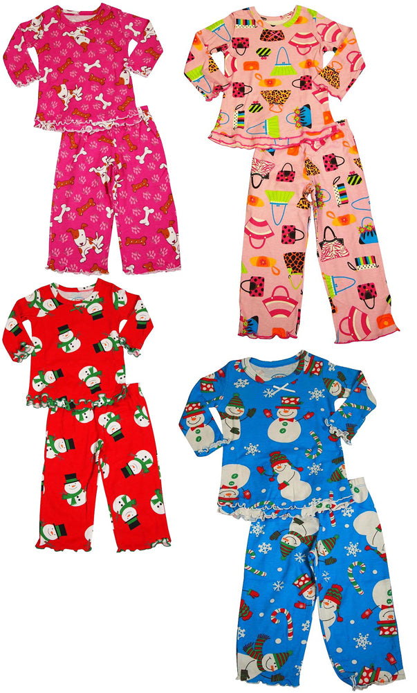 Sara's Prints Baby Infant Girls 2 Piece Long Sleeve Sleepwear Pajama Set