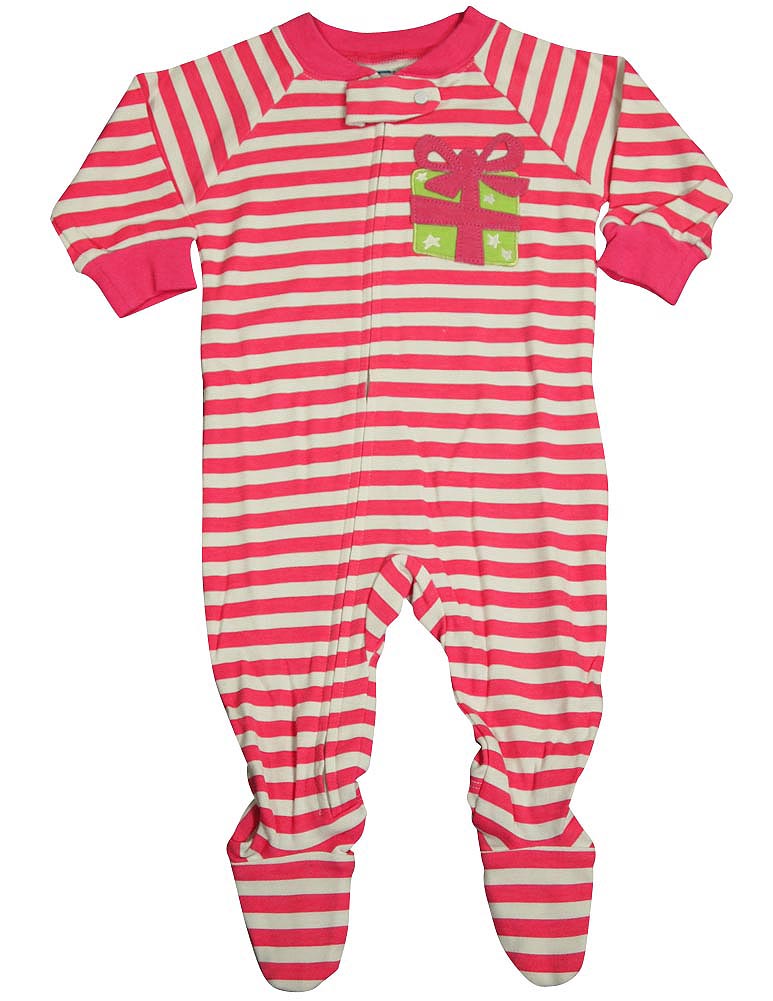 Sara's Prints Baby Infant Girls Long Sleeve Footed Zip Up Sleep Pajama Coverall