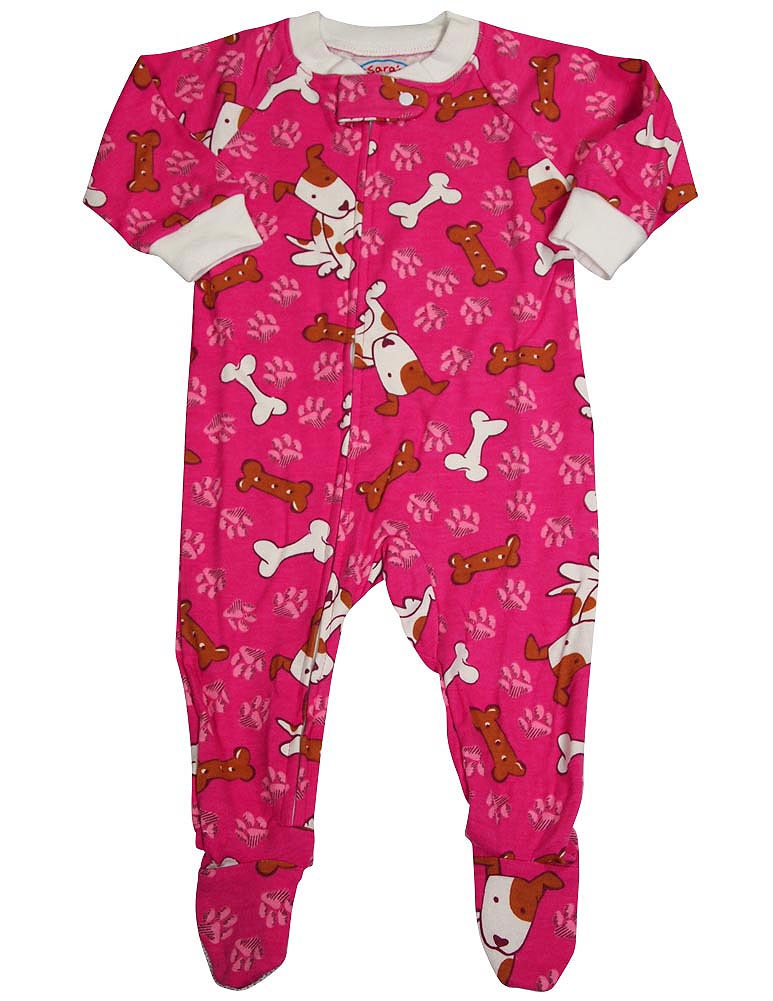 Sara's Prints Baby Infant Girls Long Sleeve Footed Zip Up Sleep Pajama Coverall