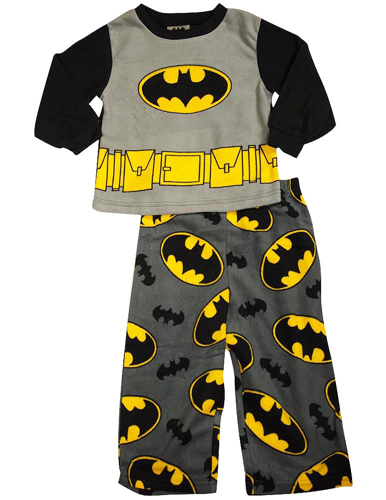 Toddler Boys Batman Long Sleeve Fleece 2 Piece Flame Resistant Pajamas Set