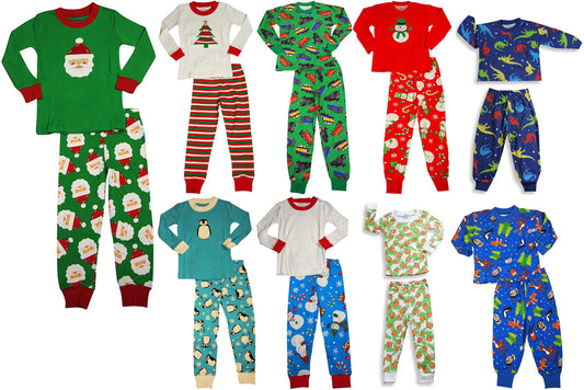 Sara's Prints Boys Long Sleeve 100% Cotton 2 Piece Pajama Set - Wear to fit snug