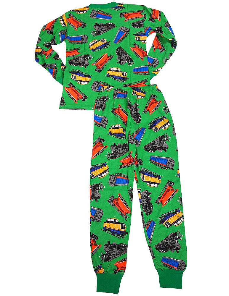 Sara's Prints Boys Long Sleeve 100% Cotton 2 Piece Pajama Set - Wear to fit snug