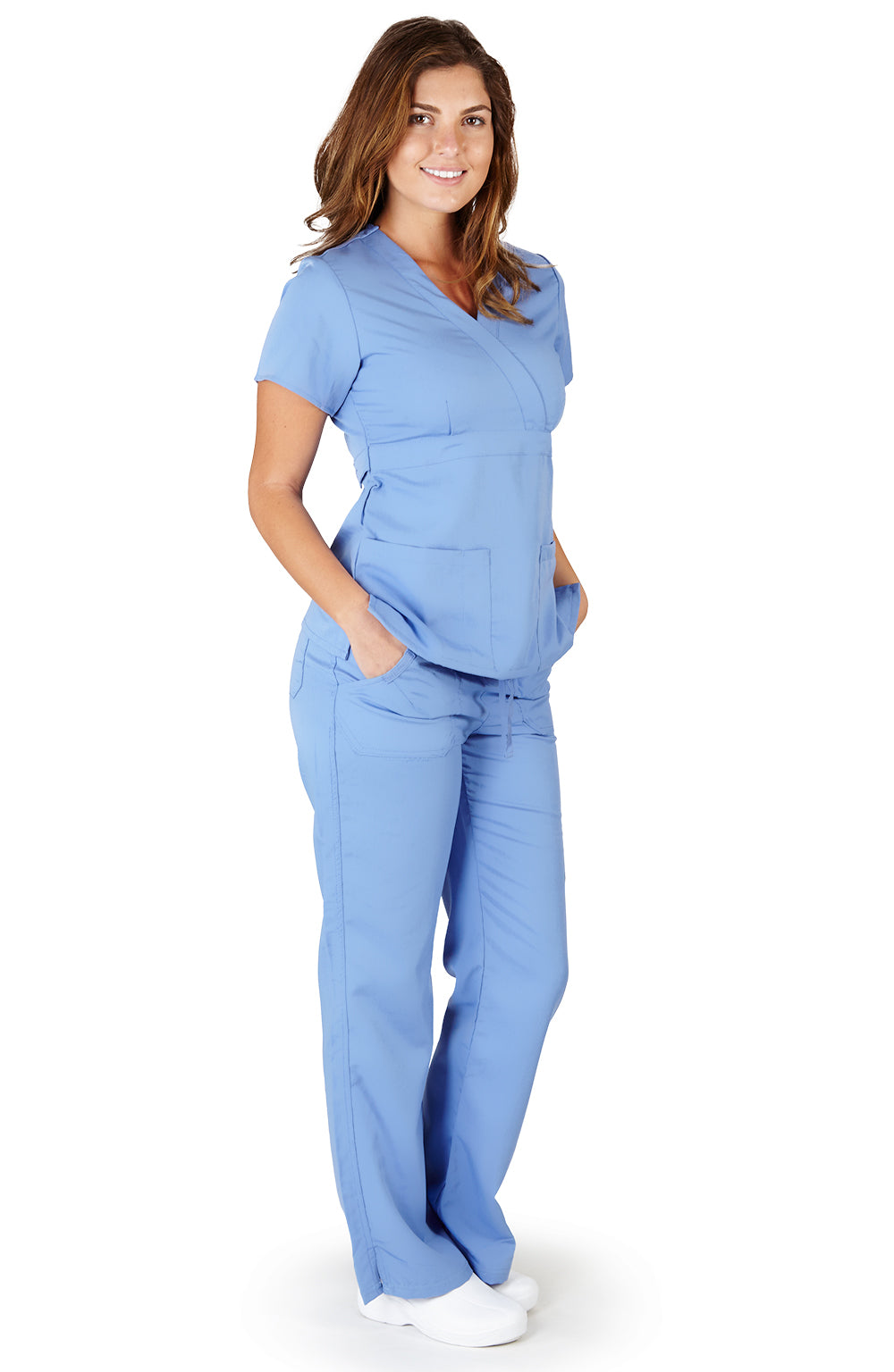 Ultra Soft Medical Nurse Uniform Premium Women's Junior Fit Mock Wrap Scrub Sets